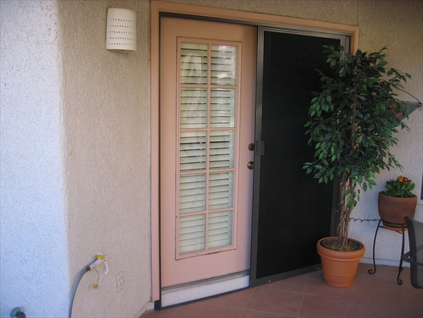Opened french doors