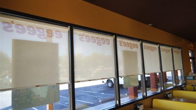Roller shades imprinted